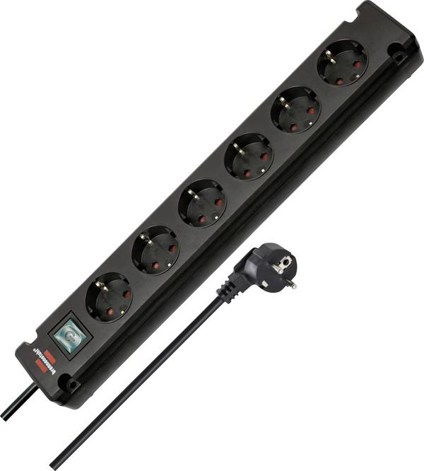 Bloc multiprise avec interrupteur Brennenstuhl 1150650316 x6 noir contact de protection 1 pc(s)
