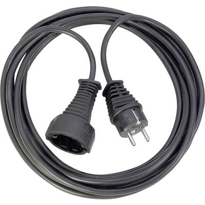 Rallonge électrique noire avec une fiche européenne à deux broches d'un côté et une prise de l'autre.