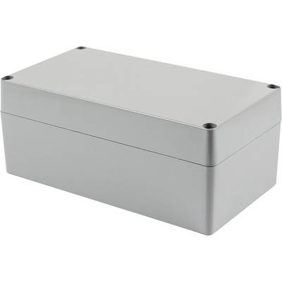Boîtier rectangulaire gris en aluminium, fermé, avec des vis dans les coins, destiné à l'hébergement sécurisé de composants électroniques.