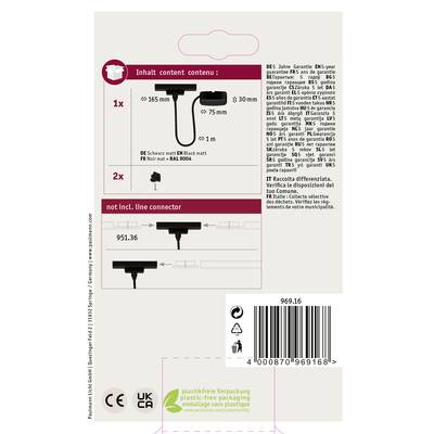 Contenu : 1x, 2x câbles de connexion, DE Noir mat, EN Noir mat, FR Noir mat, RAL 9004. Non inclus : connecteur de ligne.