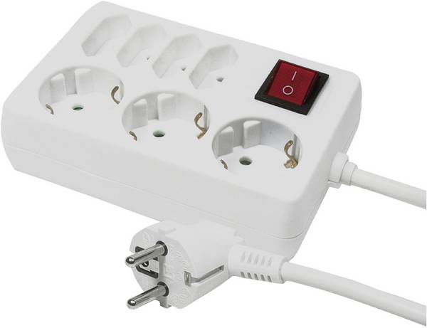 Bloc multiprise avec interrupteur LogiLink LPS210  blanc contact de protection 1 pc(s)