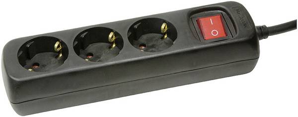 Bloc multiprise avec interrupteur LogiLink LPS206B  noir contact de protection 1 pc(s)