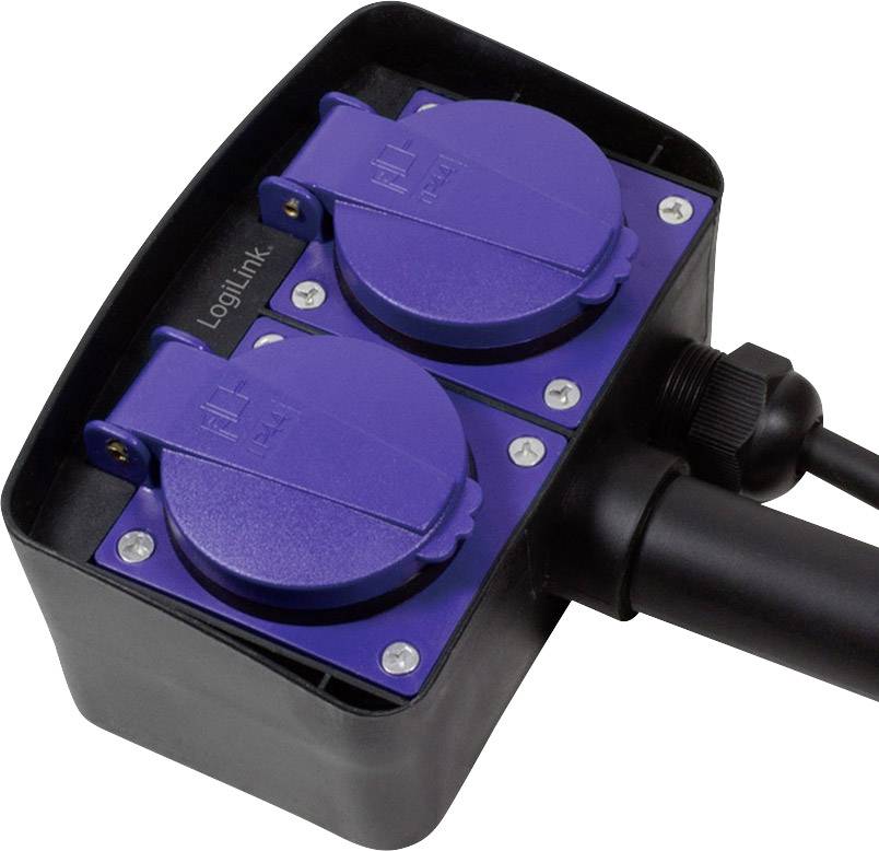 LogiLink LPS214 Prise de jardin noir avec piquet de terre, sécurité enfants-3