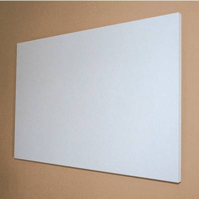 Radiateur blanc sur un mur beige ; aspect moderne et minimaliste.