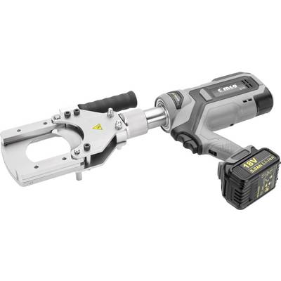 Un outil hydraulique à batterie pour le travail des tuyaux avec une batterie Li-Ion 18V. Adapté aux applications professionnelles.