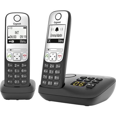 Gigaset A690A Duo DECT Téléphone sans fil fonction mains libres, avec  socle, recomposition automatique du numéro noir – Conrad Electronic Suisse