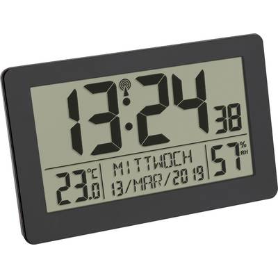 Horloge numérique affichant '13:24', en dessous la date '13/Mar/2019', la température '23°C' et l'humidité '57%' sur écran LCD.