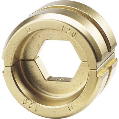 Une pièce hexagonale en laiton pour outils, avec des chiffres imprimés sur ses bords.
