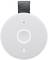 Un dispositif ovale blanc avec une boucle noire et un bouton central. Il pourrait s'agir d'un détecteur portable ou d'un capteur.