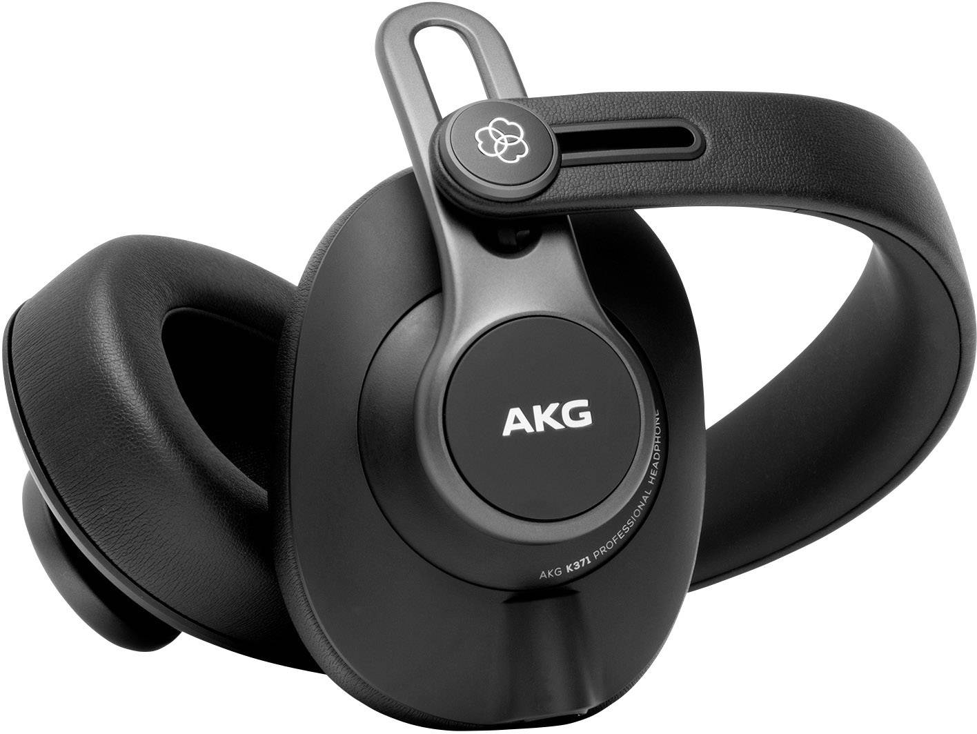 Casque audio noir over-ear de la marque AKG avec arceau réglable et écouteurs ovales offrant un son de haute qualité.