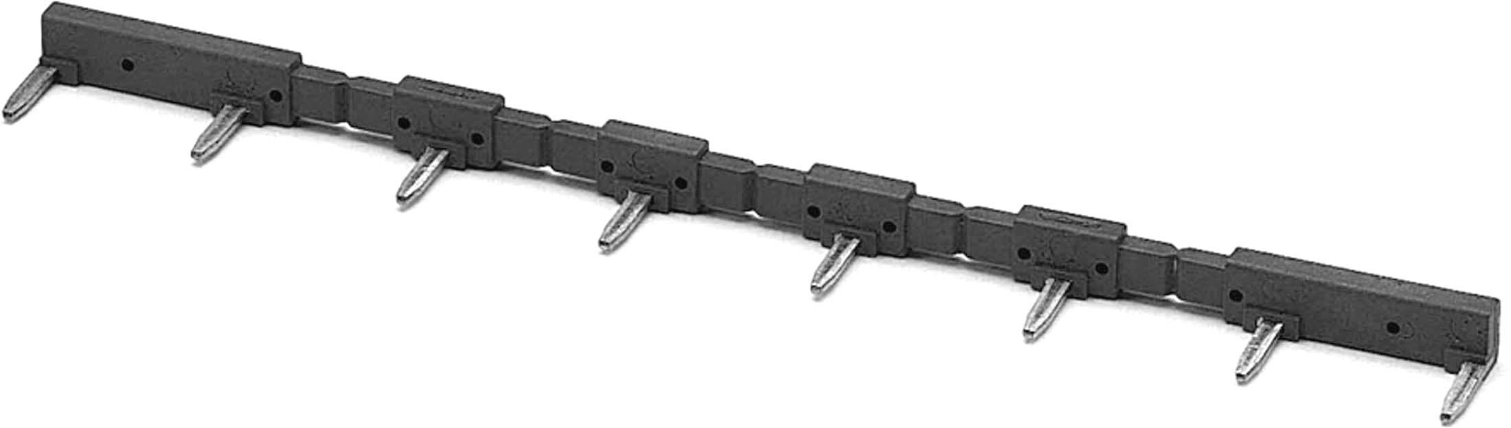 Une longue barre noire avec plusieurs crochets courts et régulièrement espacés qui pointent vers le bas.