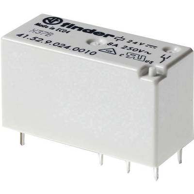 Relais pour circuits imprimés Finder 41.52.9.024.0000-20 24 V/DC 8 A 2 inverseurs (RT) 20 pc(s) Tube