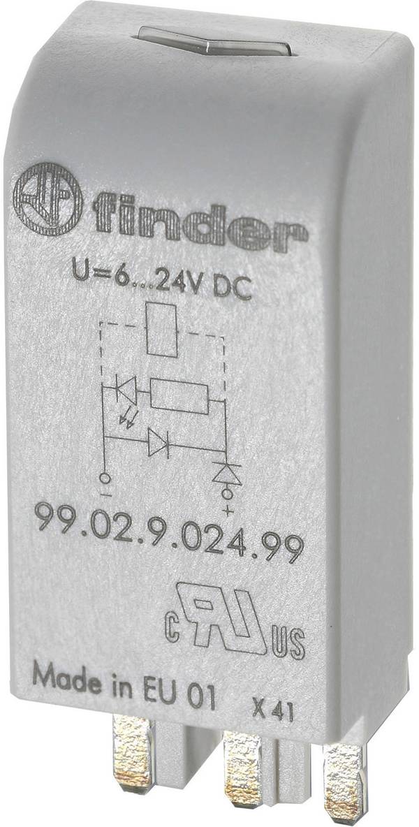 Finder Module enfichable avec LED 99.02.0.060.59 Couleur d'éclairage (ampoule LED): vert Adapté pour modèle (relais): Finder 96.04, Finder 96.02 1 pc(s)