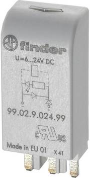 Finder Module enfichable avec LED 99.02.0.230.59 Couleur d'éclairage (ampoule LED): vert Adapté pour modèle (relais): Finder 96.04, Finder 96.02  1 pc(s)