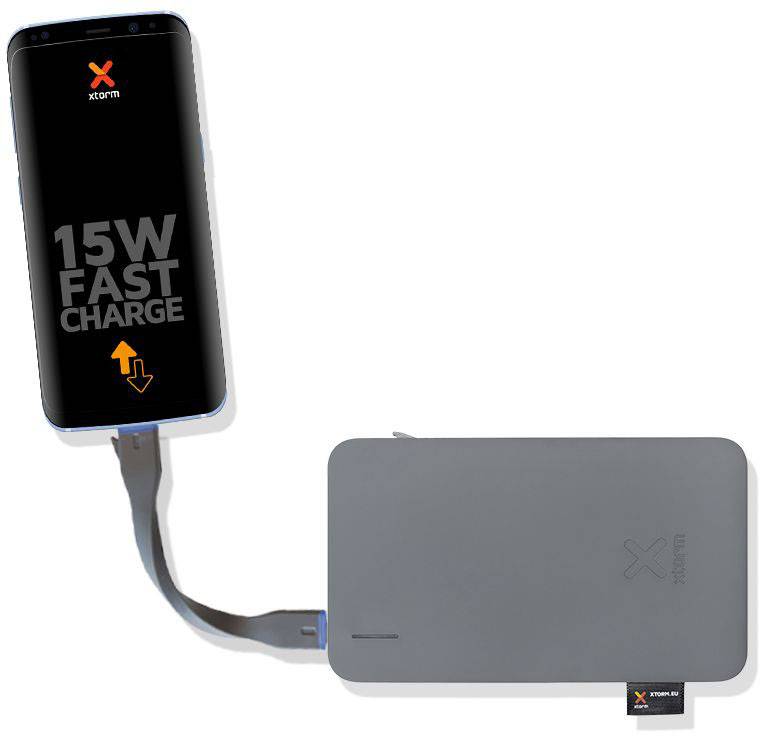 Xtorm by A-Solar Hubble Powerbank (batterie supplémentaire) 6000 mAh LiPo USB-C® gris, blanc Affichage du statut-1