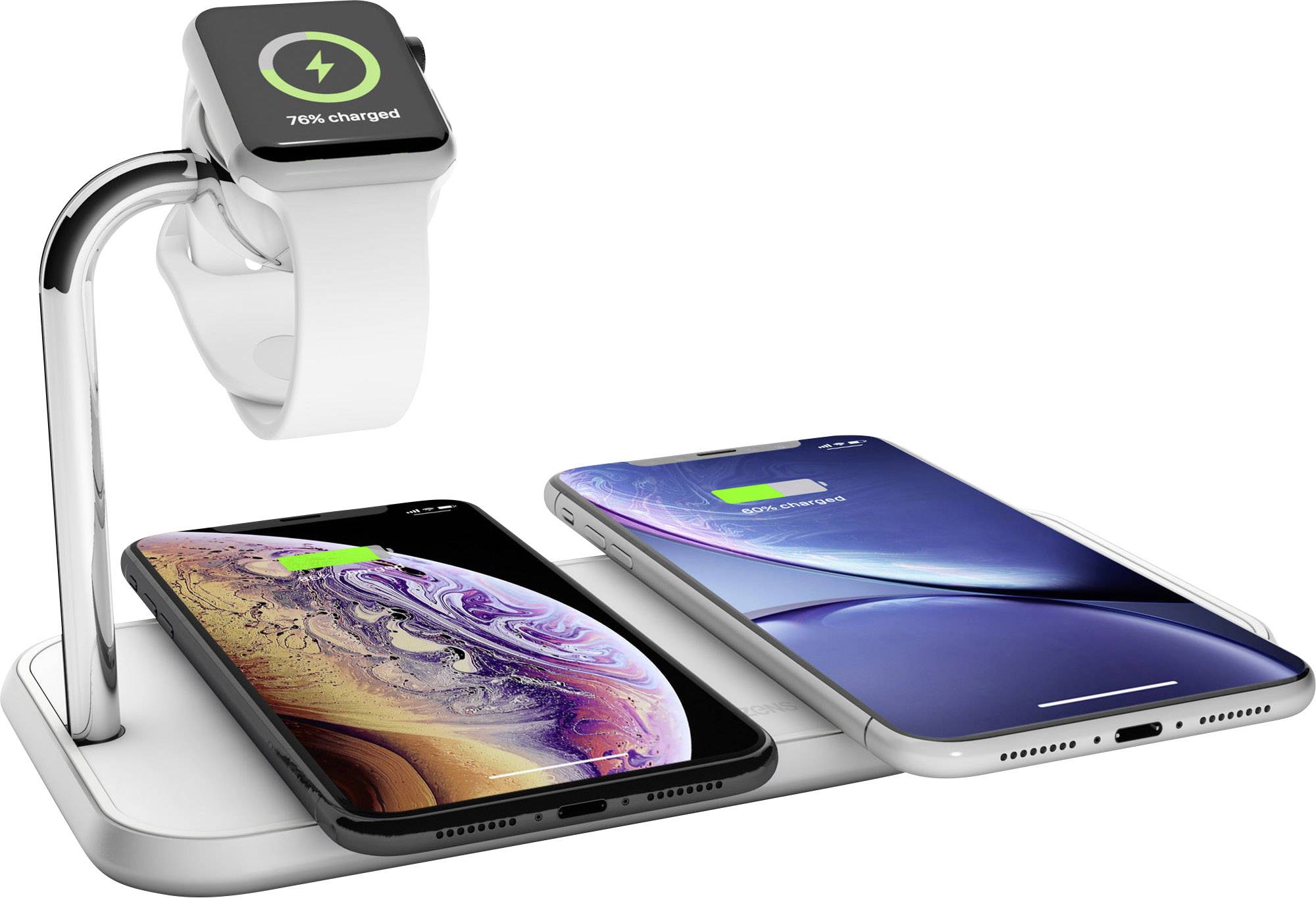 Chargeur à induction ZENS Dual qi AppleWatch ZEDC05B 2000 mA Sorties standard Qi blanc 1 pc(s