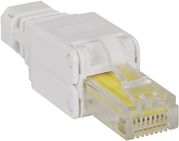 Intellinet Kabel Fiche modulaire RJ45 Intellinet sans outil fiche modulaire RJ45 pas besoin d'une pince à sertir 790482 Codage couleur, Protection anti-pliure, Contact à sertir   Nombre de pôles 8P8C blanc 1 pc(s)