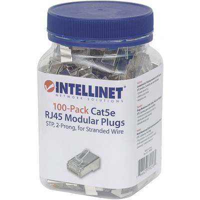 Intellinet Intellinet Pack de 100 modules RJ45 catégorie 5e, connecteur modulaire STP, 2 points, pour câble multibrins, 