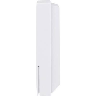 'Vue de côté d'un placard blanc moderne et épuré au design minimaliste.'