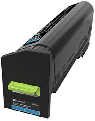 Cartouche de toner noir avec étiquette verte. Marque Lexmark, Modèle CS/X 32/40. Compatible avec les imprimantes des séries Lexmark CS et CX.