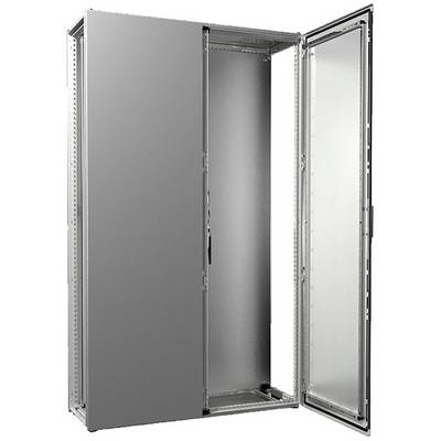 Un rack métallique ouvert et vide, adapté au montage de serveurs ou d'équipements informatiques, avec deux vues latérales.