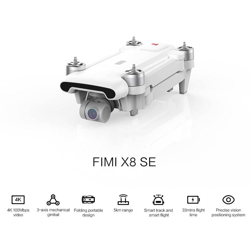 Xiaomi FIMI X8 SE 2020 avec Smart Controller Drone quadricoptere pret a voler RtF prises de vue aeriennes blanc