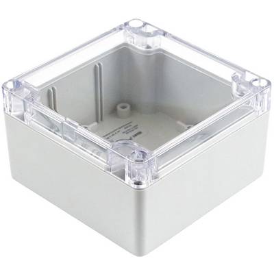 Boîte en plastique blanc, carrée, avec couvercle transparent, adaptée à la protection des appareils électroniques ou des boîtes de jonction.