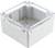 Boîte en plastique blanc, carrée, avec couvercle transparent, adaptée à la protection des appareils électroniques ou des boîtes de jonction.