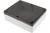 Boîtier en plastique gris rectangulaire avec un couvercle noir transparent, d'environ 20 cm de large. Adapté pour le rangement sécurisé de composants électroniques.