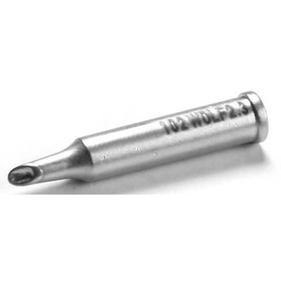 Pointe de pipette métallique gravée '102 WOLF 2.3', de forme cylindrique, destinée au dosage précis de liquides dans les environnements de laboratoire.