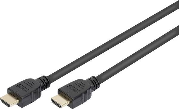 Digitus HDMI Câble de raccordement Fiche mâle HDMI-A, Fiche mâle HDMI-A 5.00 m noir AK-330124-050-S 8K UHD, contacts dorés, blindage par tresse, blindage total, blindé, canal de retour audio Câble HDMI