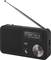 Radio portable noir avec DAB+ et antenne télescopique, doté de commandes latérales. Affiche la station 'BOB!' et la fréquence 178,352 MHz.