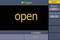 'open' en écriture jaune sur un écran, avec les options 'Trigger', 'Beeper Off', 'Threshold 50 Ω' et 'Function Cont'.