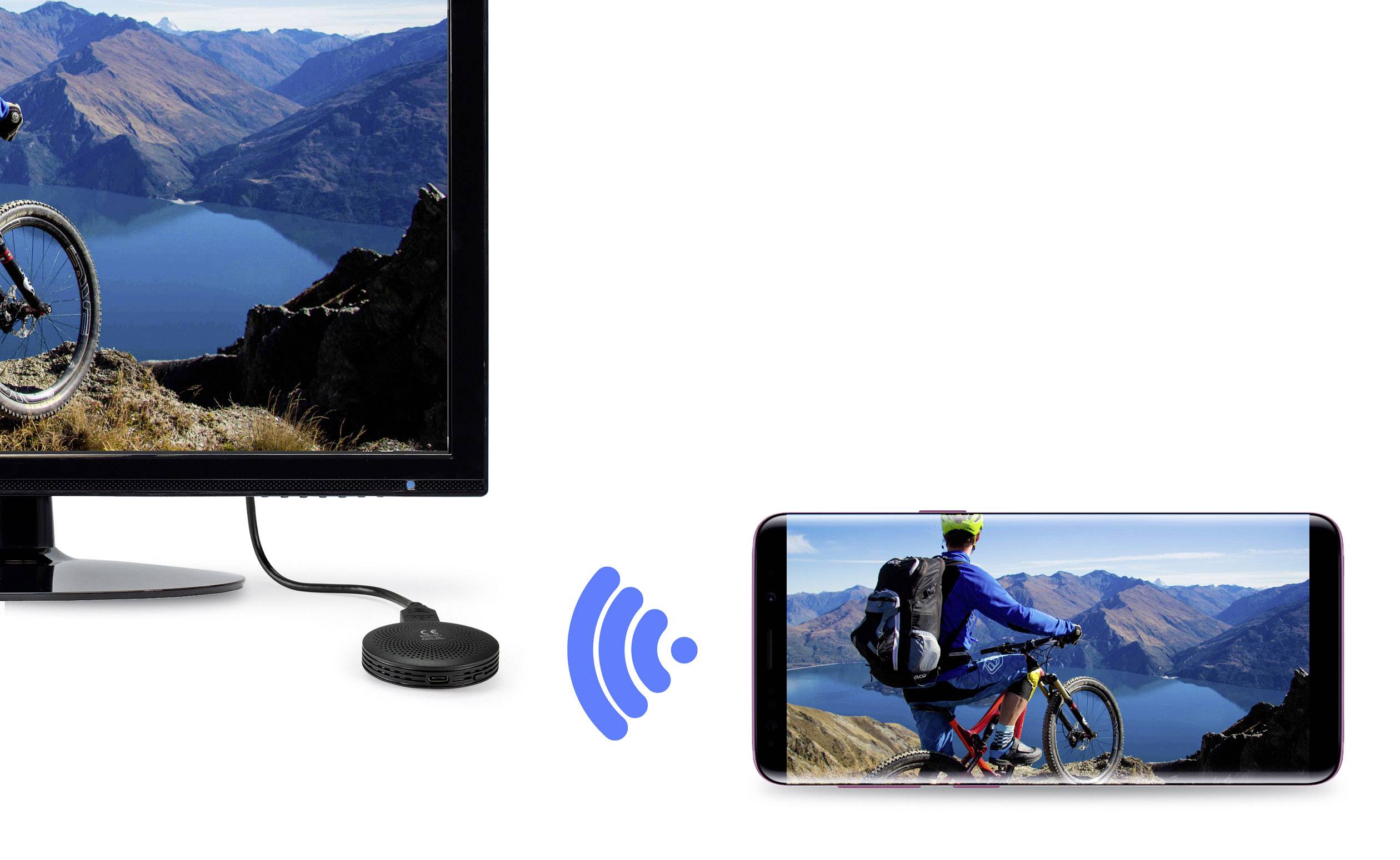 Lecteur multimédia streaming Renkforce Renkcast 4k, HDR, AirPlay, DLNA, Miracast, peut être commandé via Amazon Alexa, p-10
