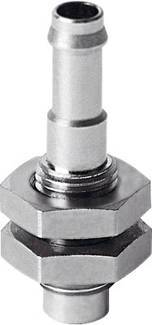 Vanne métallique avec écrou hexagonal et filetage, adaptée aux systèmes pneumatiques ou aux applications hydrauliques.
