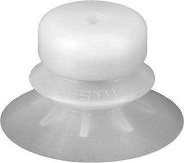 Buse d'aspiration blanche en plastique avec un bord doux et bombé, conçue pour la manipulation de surfaces délicates.