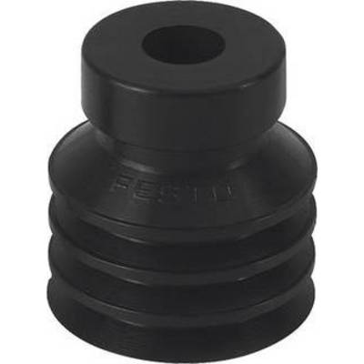 Un ventouse noir en caoutchouc aux bords arrondis avec plusieurs niveaux flexibles. Utilisé pour se fixer sur des surfaces lisses.