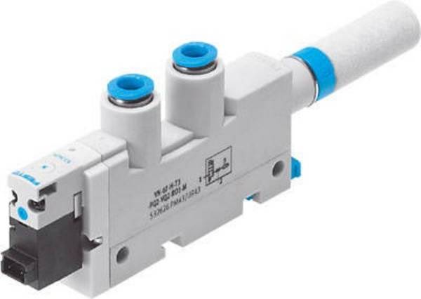 FESTO Buse d'aspiration de vide VN-07-L-T3-PQ2-VQ2-RO1-B 532631 26.4 V/DC QS-6, amortisseur de bruit Largeur nominale (détails) 0.70 mm Matériau du boîtier PA, POM Matériau isolant NBR