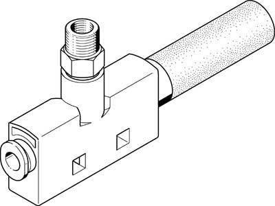 Dessin technique d'une vanne avec raccordement de tuyau et volant, montrant les éléments de connexion et les détails structurels.