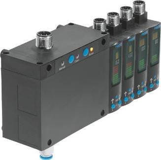 Appareil électronique industriel à quatre affichages numériques et plusieurs connexions, utilisé pour le contrôle et la surveillance de processus.