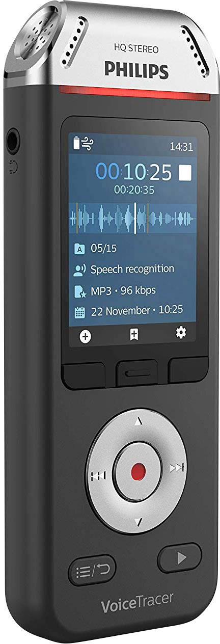 Philips DVT-2810 Dictaphone numérique Durée d'enregistrement (max.) 2147 h noir, argent