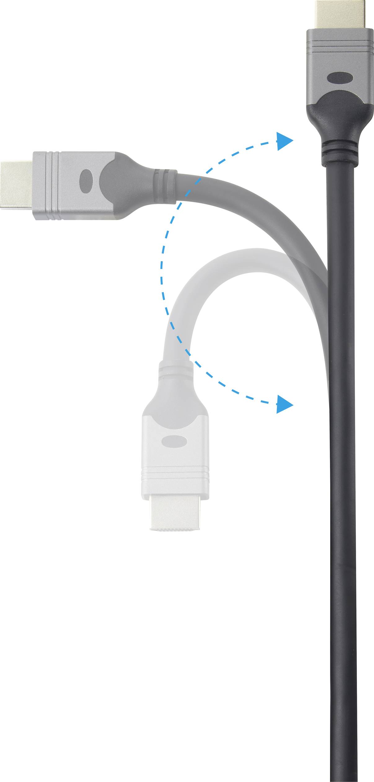 Câble de raccordement SpeaKa Professional HDMI Fiche mâle HDMI-A, Fiche mâle HDMI-A 3.00 m noir SP-8822004 très flexible-5