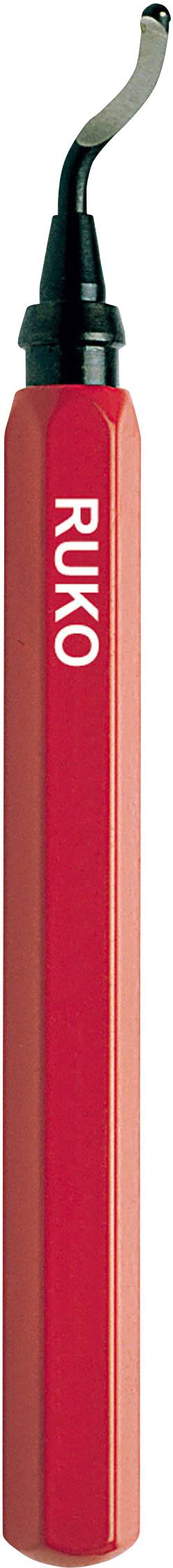 Outil de défritement avec poignée rouge et lame noire, nom de marque 'RUKO' imprimé sur le côté.
