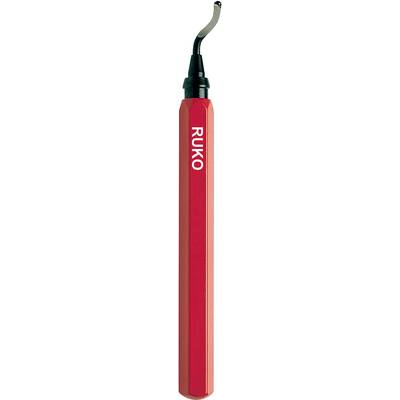 Outil de défritement avec poignée rouge et lame noire, nom de marque 'RUKO' imprimé sur le côté.