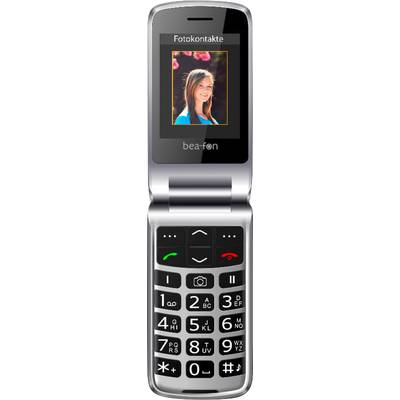 beafon SL595 Téléphone portable à clapet noir, argent-0