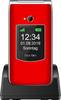 BEA FON SL595_EU001RS Téléphone portable à clapet rouge, argent