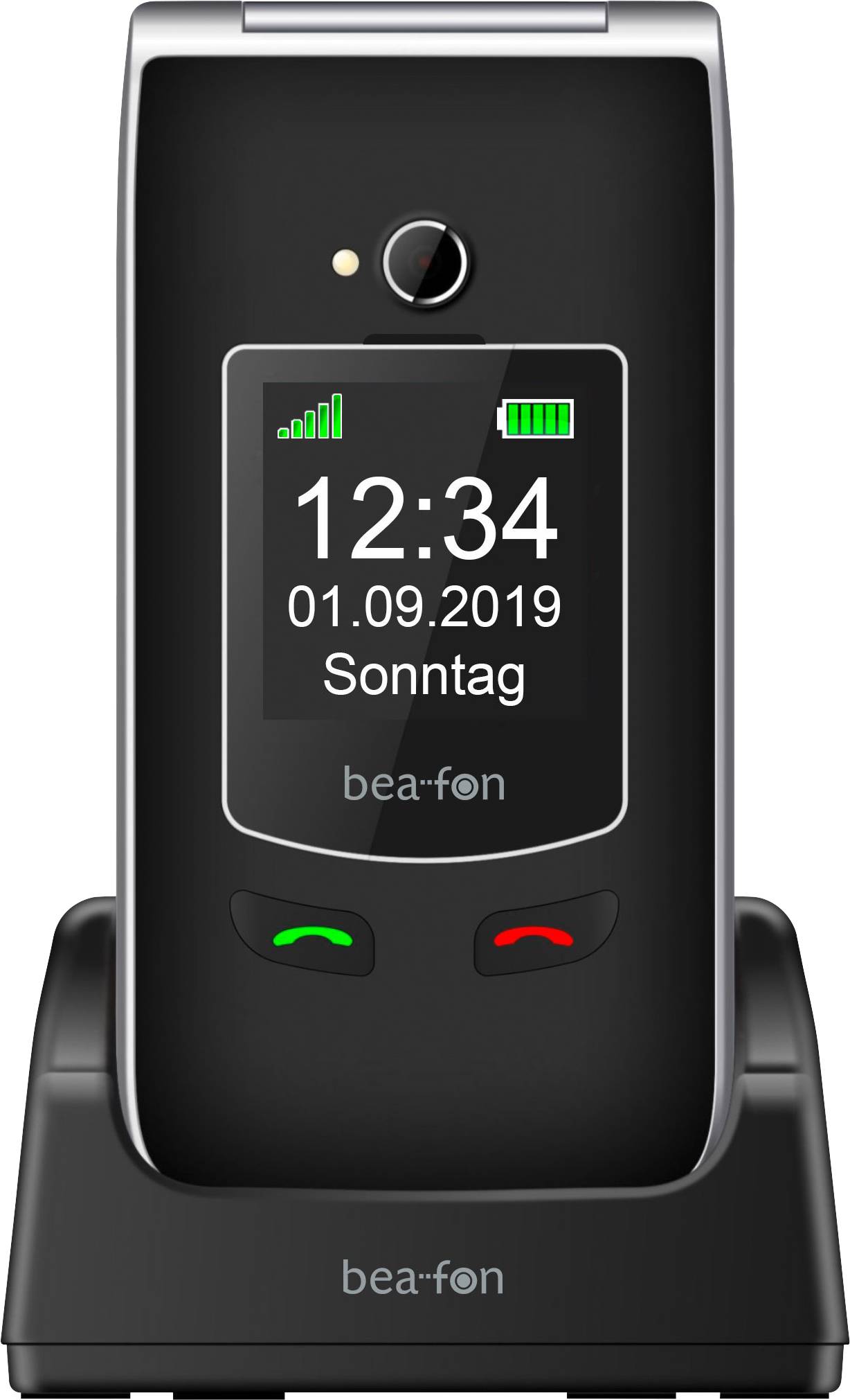 BEA FON SL595PLUS_EU001BS Téléphone portable à clapet noir, argent-3