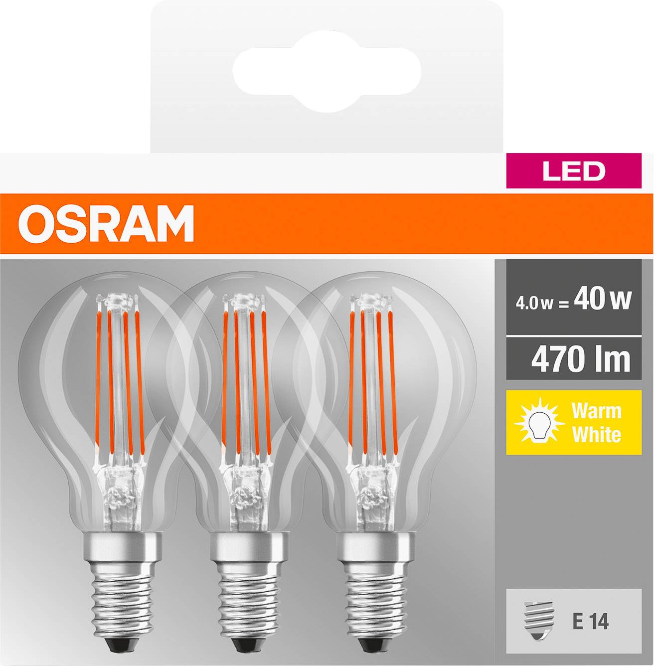 OSRAM 4058075819337 LED CEE E (A - G) E14 forme de goutte 4 W = 40 W blanc chaud (Ø x H) 45.0 mm x 77.0 mm non dimmable -4