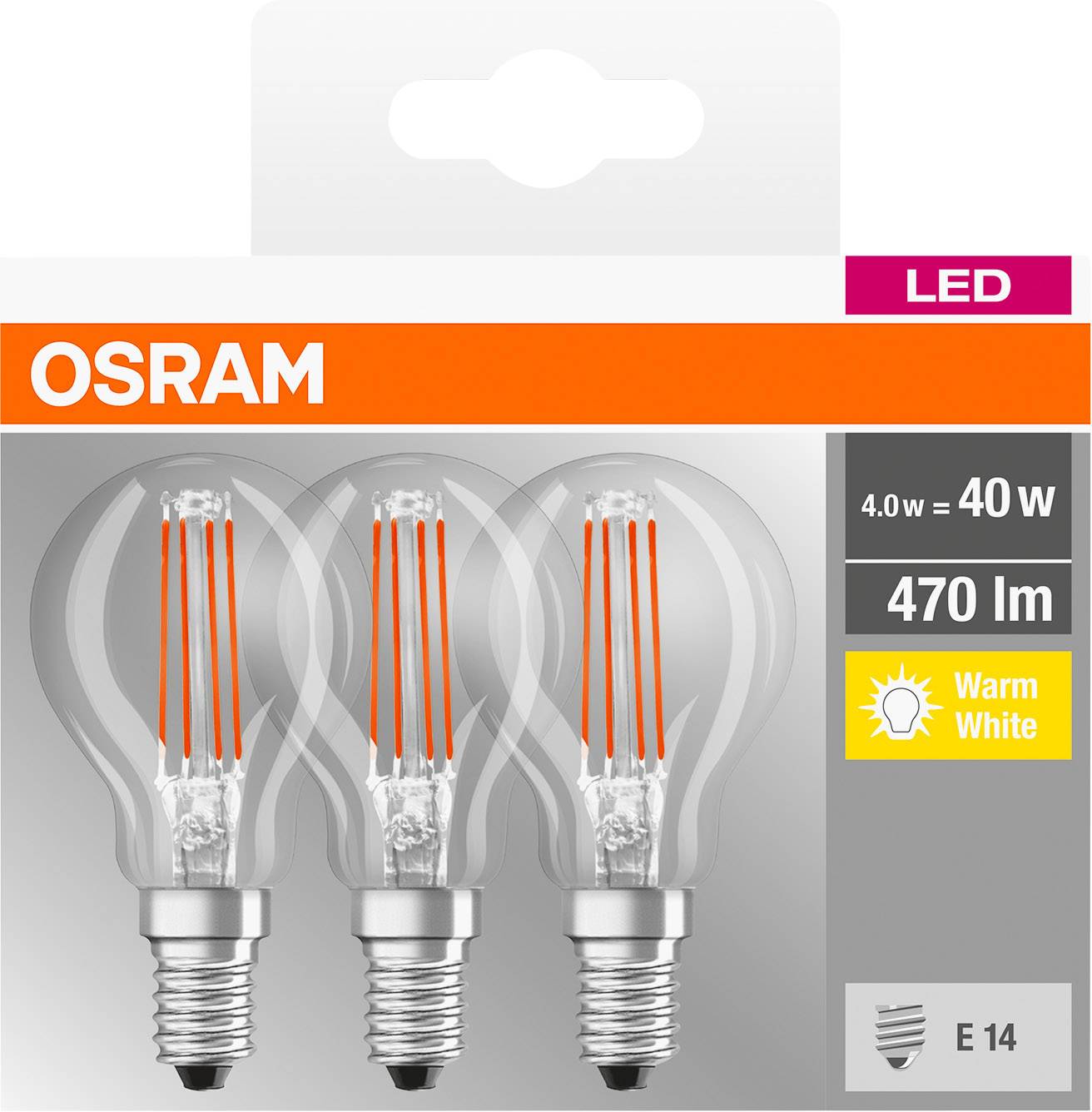 OSRAM 4058075819337 LED CEE E (A - G) E14 forme de goutte 4 W = 40 W blanc chaud (Ø x H) 45.0 mm x 77.0 mm non dimmable -6