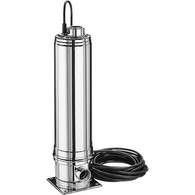 Pompe de plongée argentée avec un long câble noir pour le pompage de l'eau.